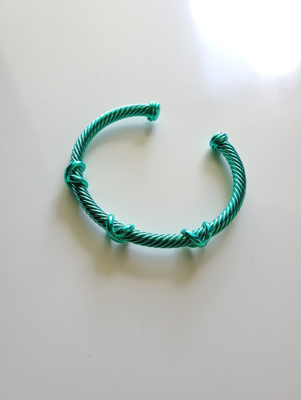 Metallic Green 5mm Twisted Rope Cuff Bracelet | Fits 6.5"-7" Wrist